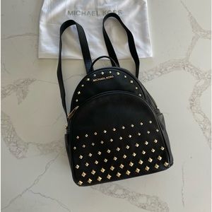 Michael Kors ABBEY Backpack Studded Luggage Black color Msrp:$398.00 NWOT